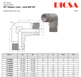 BSP Male Elbow Adaptor, E/MB/90 | TTA Hydraulics