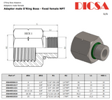 NPT Female to SAE Male Fixed Adaptor, MSAE/FN/FIX | TTA Hyd