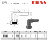 BSP Female Compact Elbow Hose End | TTA Hydraulics