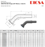 SAE Flange Elbow 45 Hose End 3000 and 6000 Series | TTA Hyd