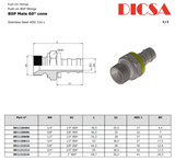 BSP Male to Push Lock Hose End | TTA Hydraulics