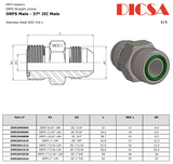 JIC to ORFS Male Adaptor, MJ/MORF | TTA Hydraulics