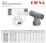O'Ring Sealing Male to Female Branch Tee , T/MORF/FORF/MORF | TTA Hyd