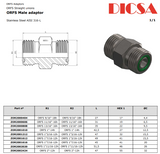 O'Ring Sealing Male Adaptor, MORF | TTA Hyd