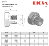 BSP Male Plugs Adaptor, PB-BSP