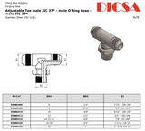 JIC Male T-Piece to SAE Male on the Branch, T/MJ/MSAE/MJ | TTA Hyd